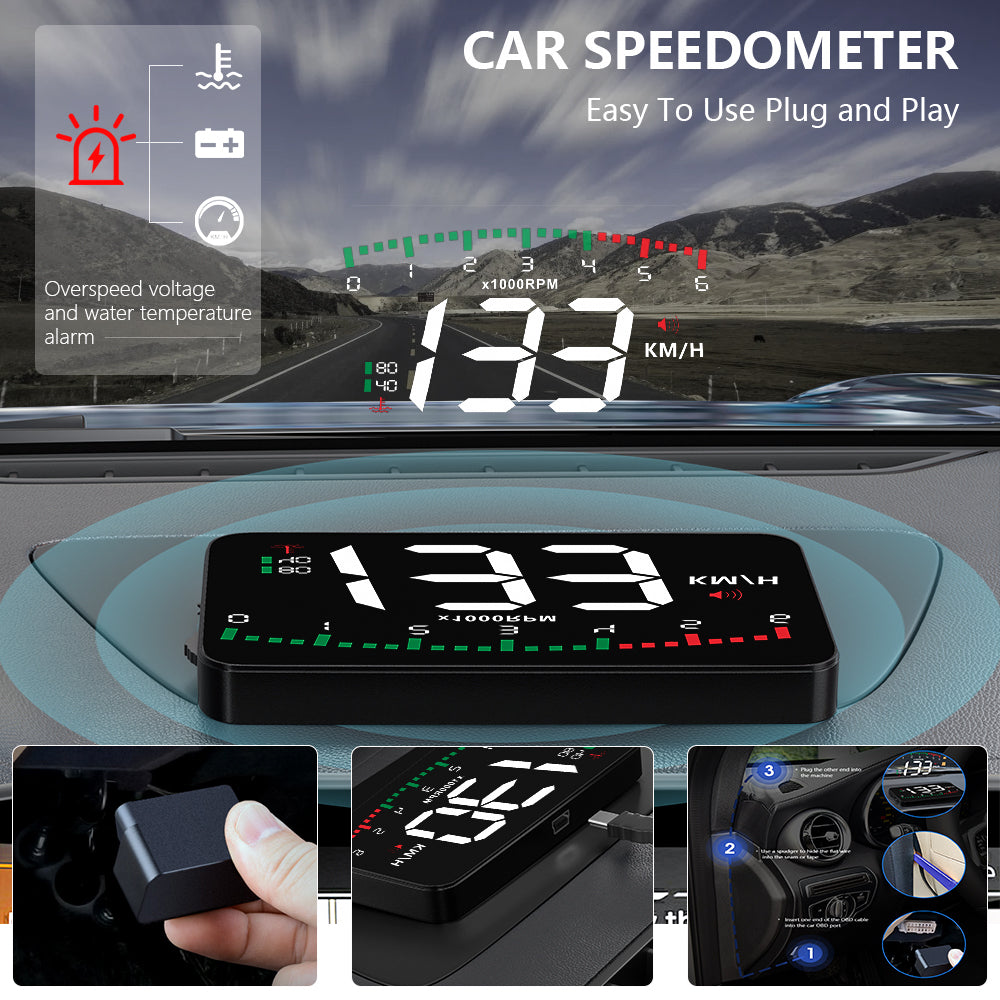 Proyector HUD de Velocidad para Coche — Pantalla HD en Parabrisas