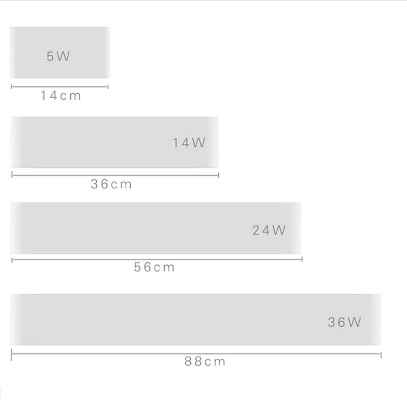 Aplique LED para Espejo de Baño 36cm — Luz Cálida o Fría, Carcasa Negro o Blanco