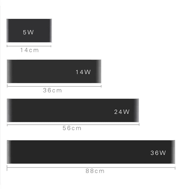 Aplique LED para Espejo de Baño 36cm — Luz Cálida o Fría, Carcasa Negro o Blanco