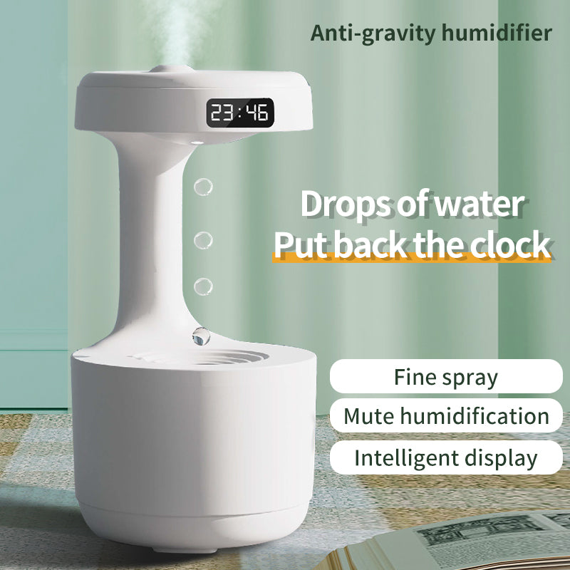 Humidificador antigravedad con reloj LED color negro — SmartHome Pro
