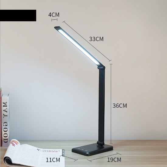 Lámpara escritorio LED color rosa con carga inalámbrica Qi — regulable multimodo
