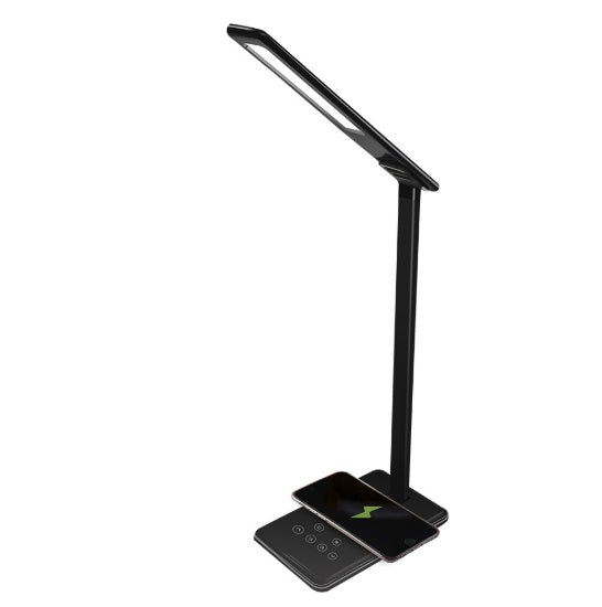Lámpara de escritorio LED Advanced White con puerto USB y carga inalámbrica Qi
