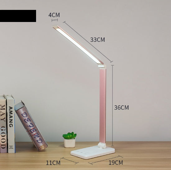 Lámpara escritorio LED color plateado plegable — iluminación regulable para home office
