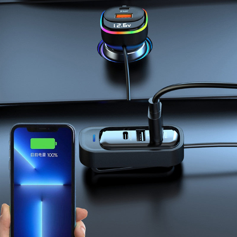 Cargador de Coche USB-C Carga Rápida Multifunción — Compacto y Potente