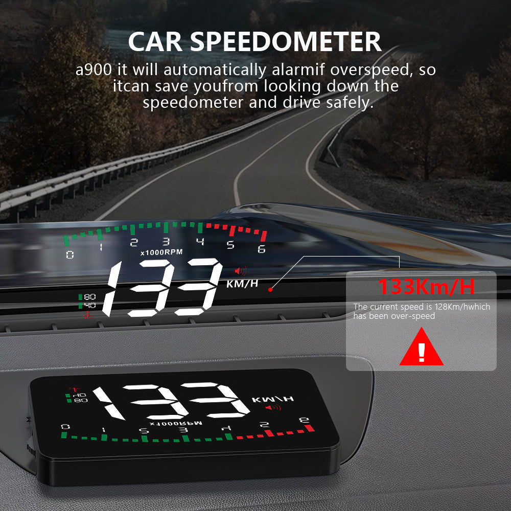 Proyector HUD de Velocidad para Coche — Pantalla HD en Parabrisas