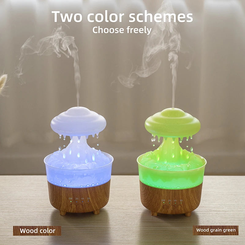 Efecto nube con gotas de lluvia del humidificador LED 7 colores

