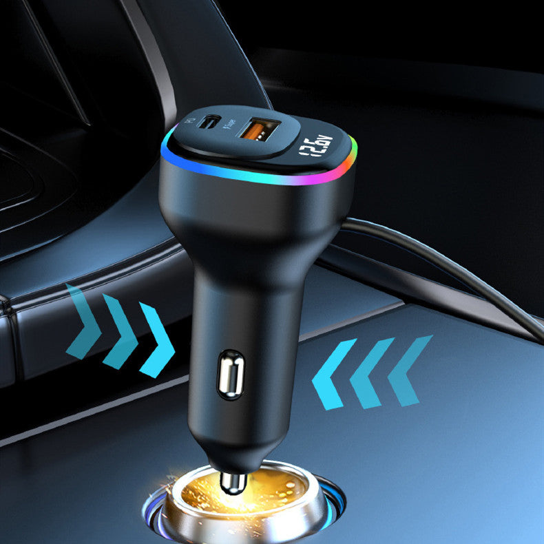 Cargador de Coche USB-C Carga Rápida Multifunción — Compacto y Potente