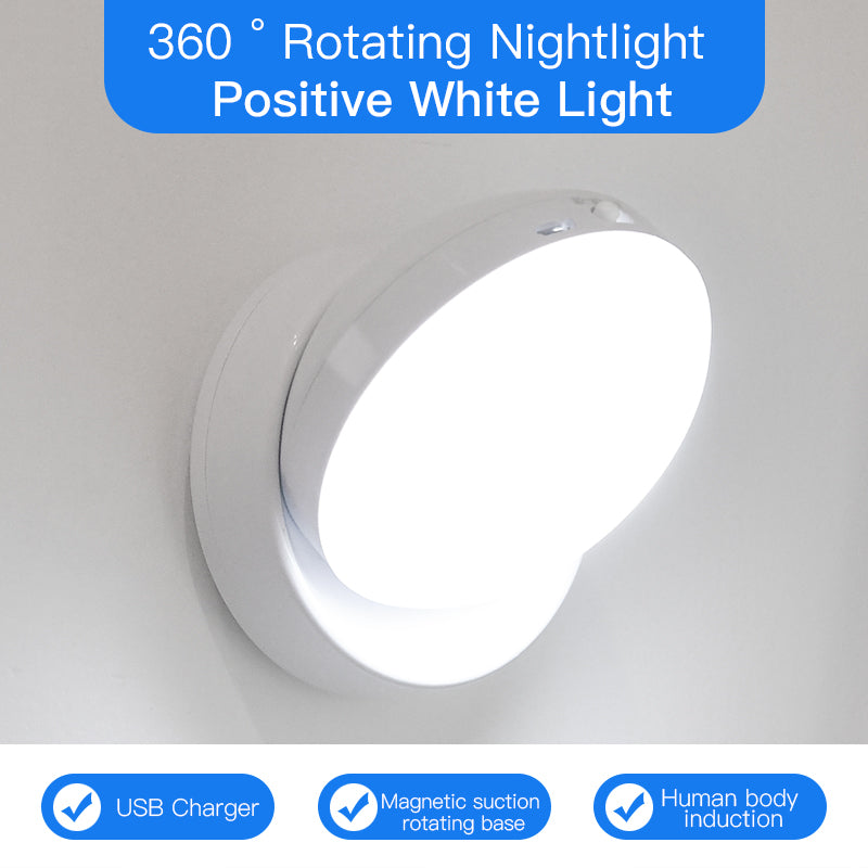 Luz nocturna LED con sensor de movimiento color blanco – Recargable USB | SmartHome Pro