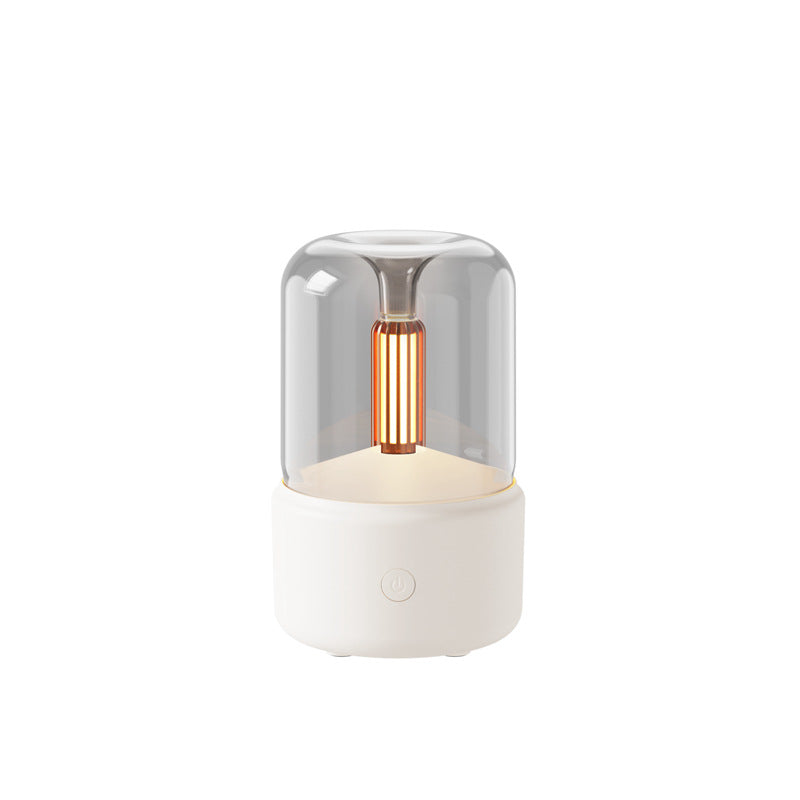 Set humidificador vela LED — combinación de colores beige y negro
